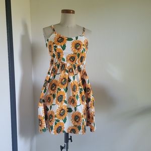 Summer mini sun flower dress